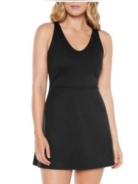 GAPFit Womens Moisture Wicking Shelf Bra Active Tank Dress Black Size L